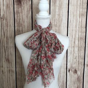 Pink and Gray Patterned Scarf